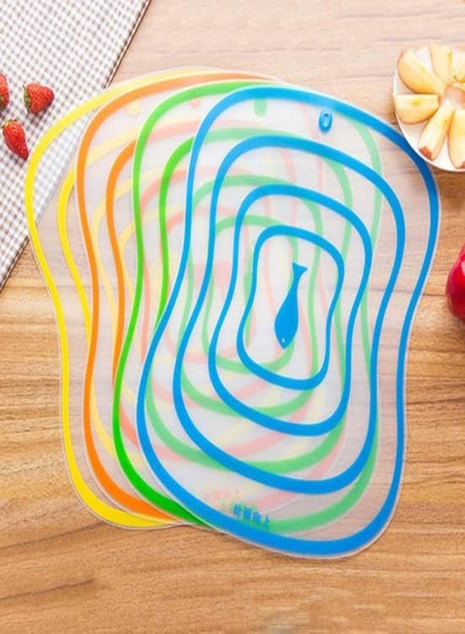 Newvent 3pc Non Slip Plastic Transparent Chopping Cutting Board for Kitchen and Fruit Cutting (Multicolour) - Image 1